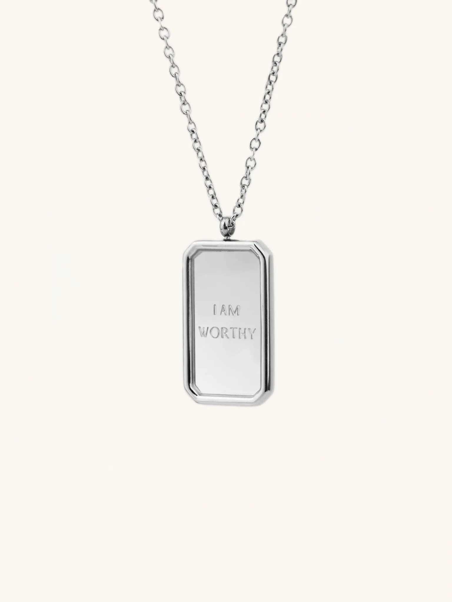 Affirmation Plate Engravable Necklace