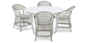 Amalfi Round 5 Piece Outdoor Setting with Wicker Chairs