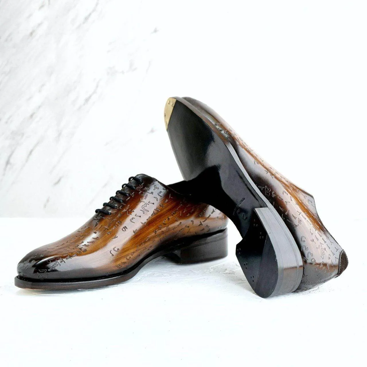 Arabic Matrix Patina Wholecut Shoes