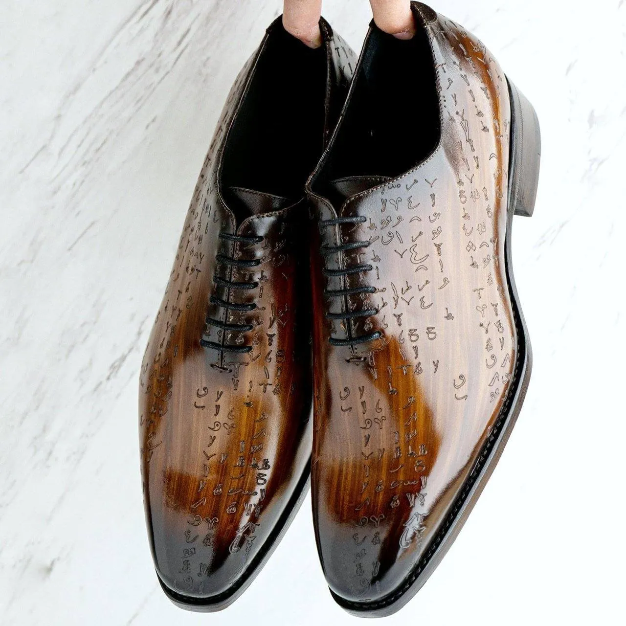 Arabic Matrix Patina Wholecut Shoes