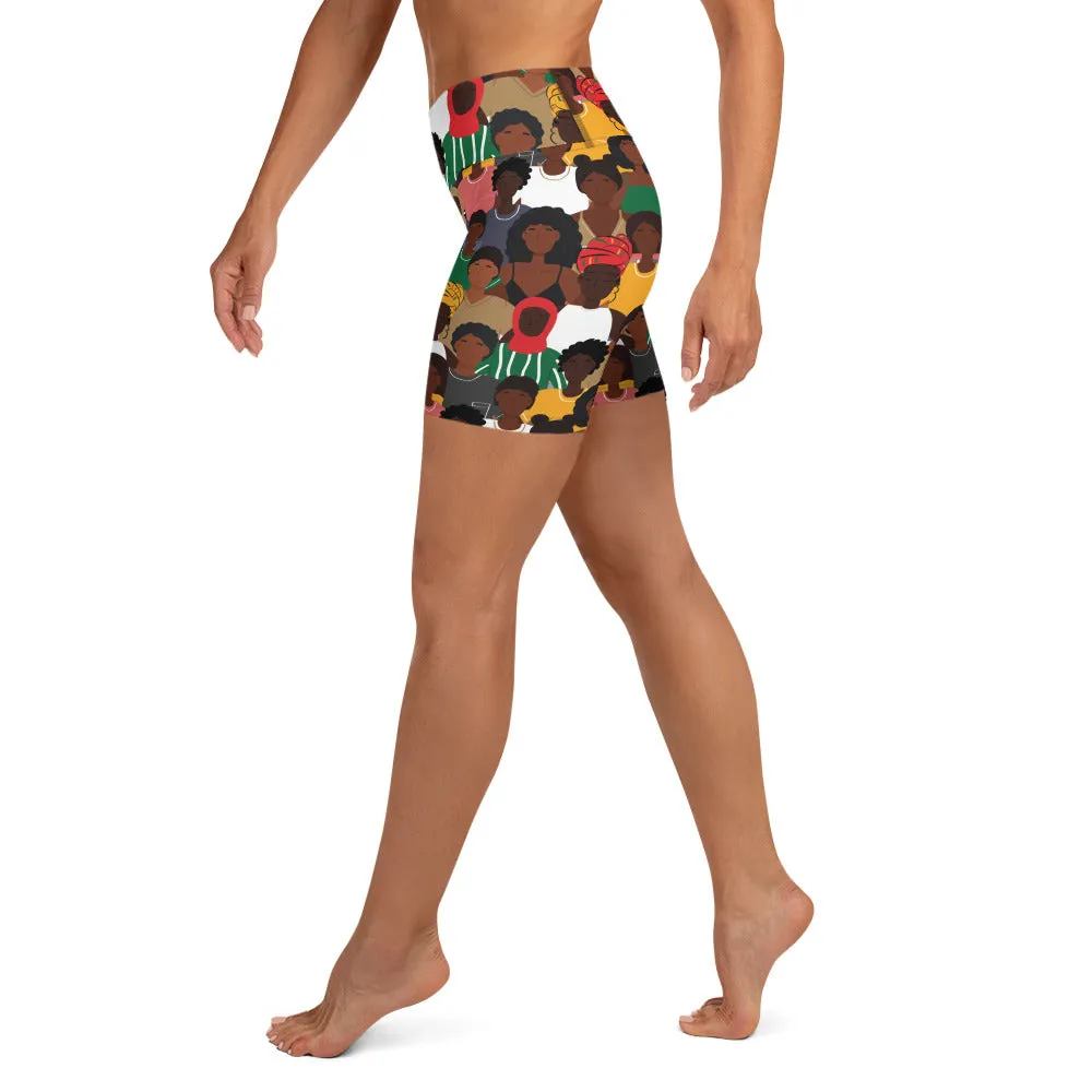 Black History Celebration Yoga Shorts