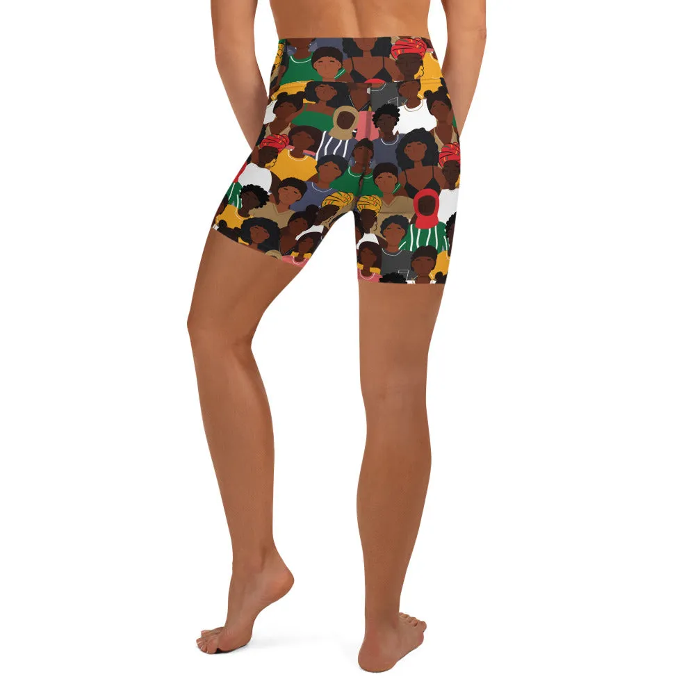 Black History Celebration Yoga Shorts