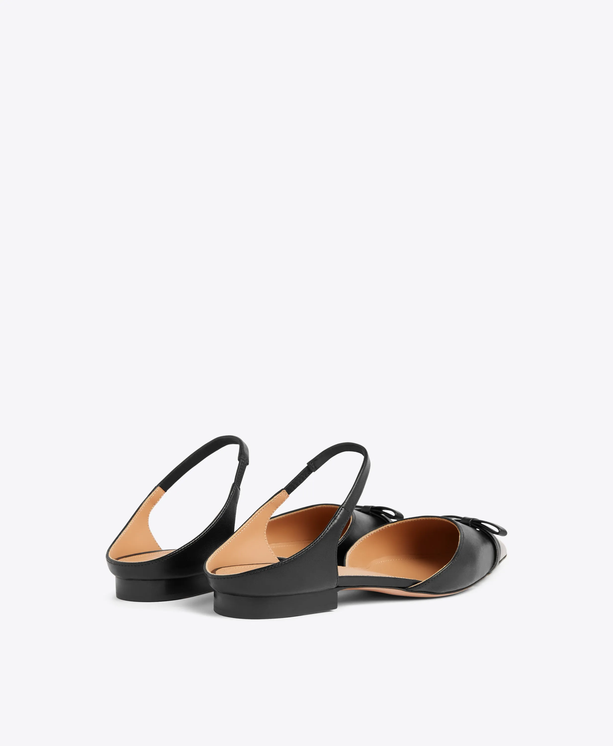 Blythe Black Leather Flat Mules