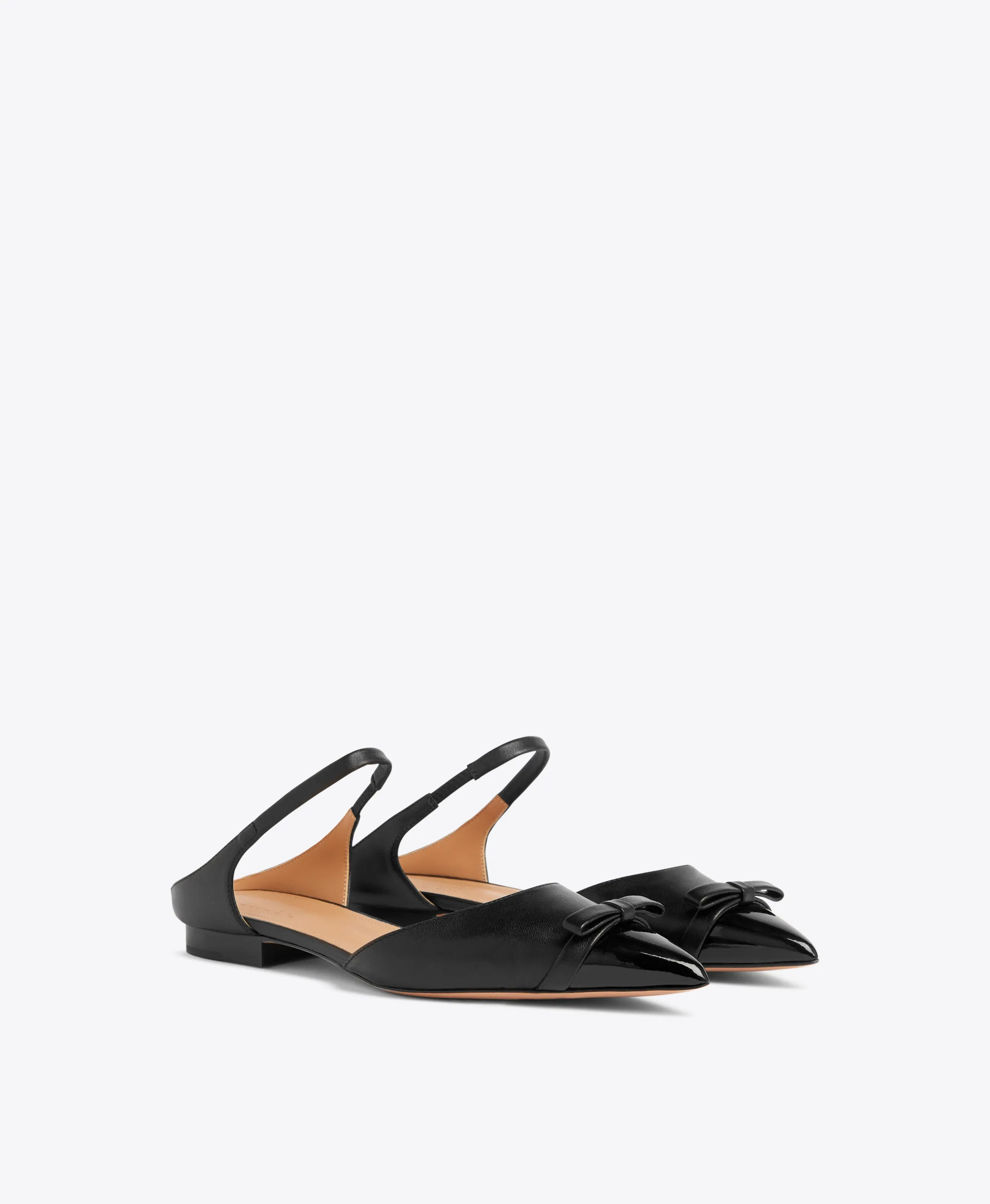 Blythe Black Leather Flat Mules