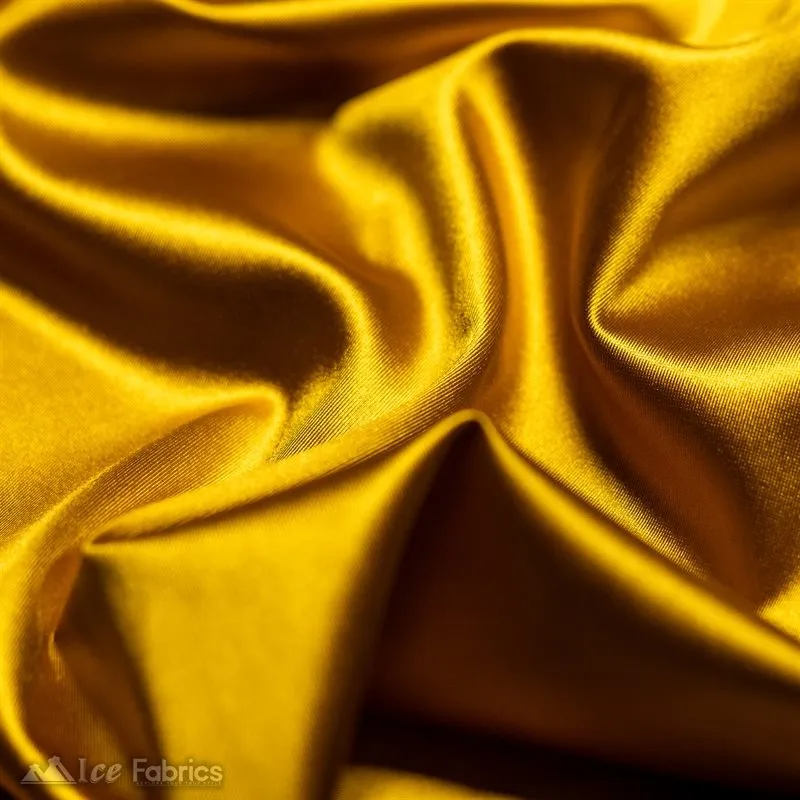 Casino 4 Way Stretch Satin Fabric Shiny Gold Silky Spandex