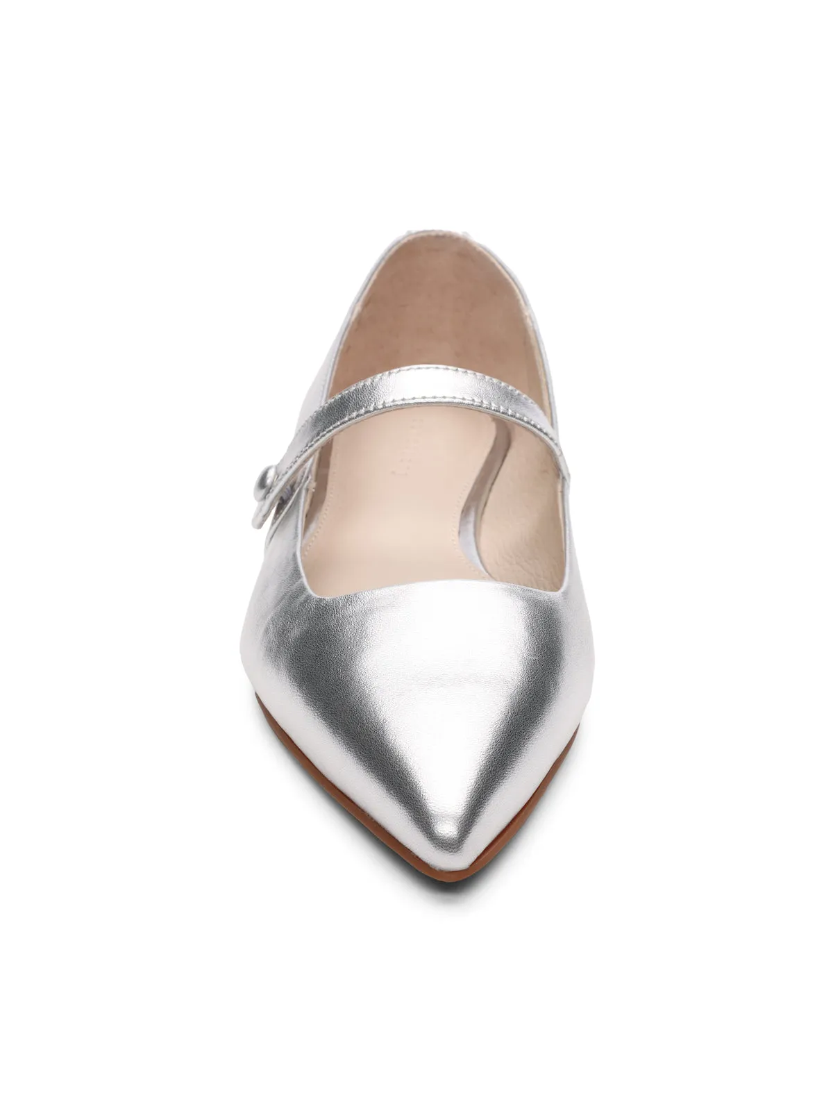 Clamour Ballet Flat White Gold