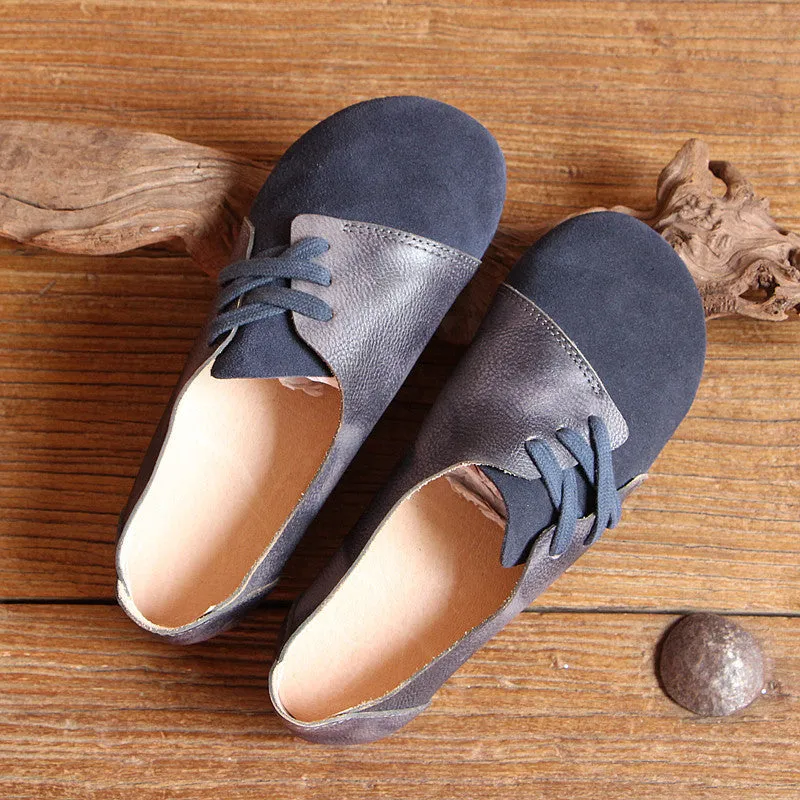 Comfortable Side Lace-up Handmade Retro Flat shoes 34-41