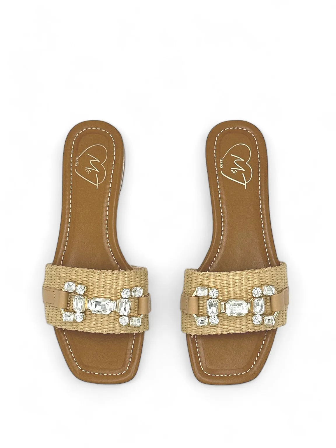 Dona Glistening Flat Sandals