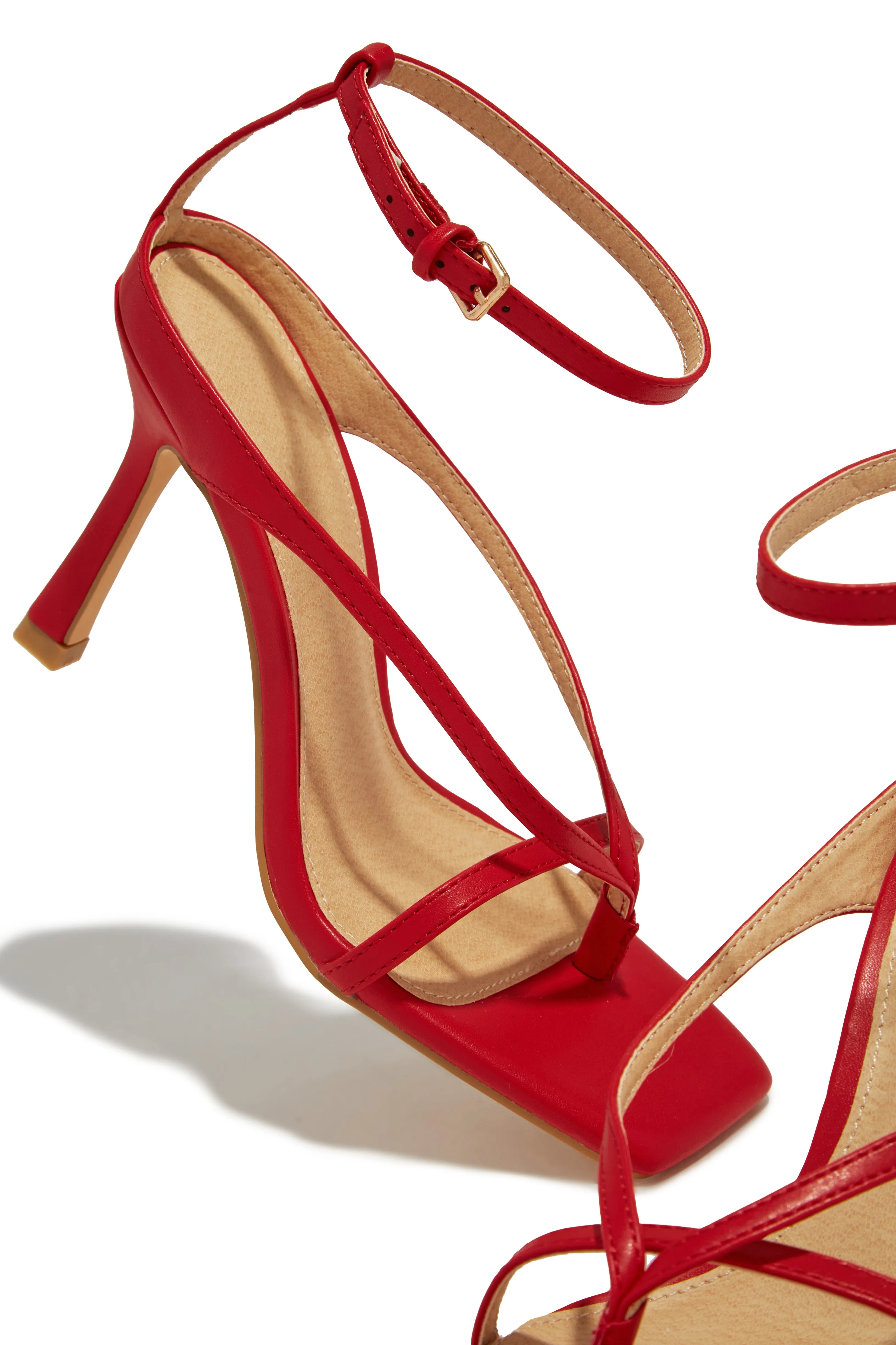 Elva Single Sole Heels - Red