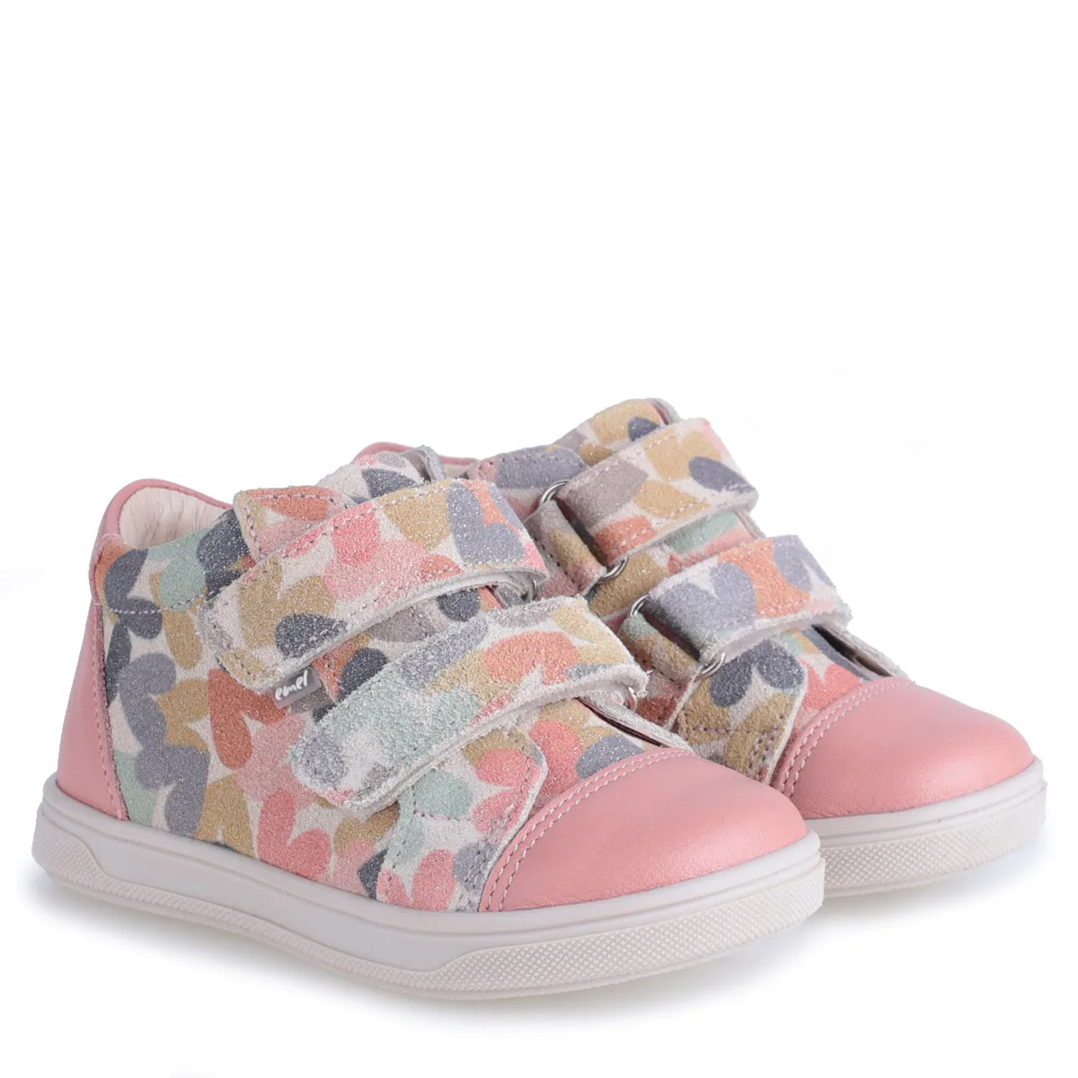 Emel Pink Heart Velcro Sneaker