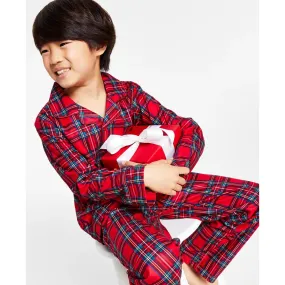 Family Pajamas Matching Kids Brinkley Red Plaid Pajama Set, Size 2T/3T