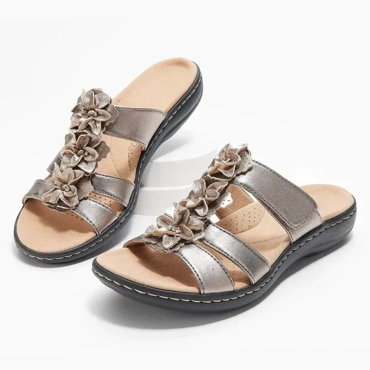 Groovywish Orthopedic Sandals Women Soft Unique Flower Detail