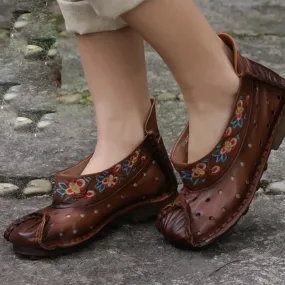 Hand-made Retro Embroidery Comfortable Women's Shoes