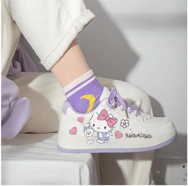 Hello Kitty Sanrio Joint Sneakers Casual Flat Shoes Ins Comfortable and Versatile Student Kitty