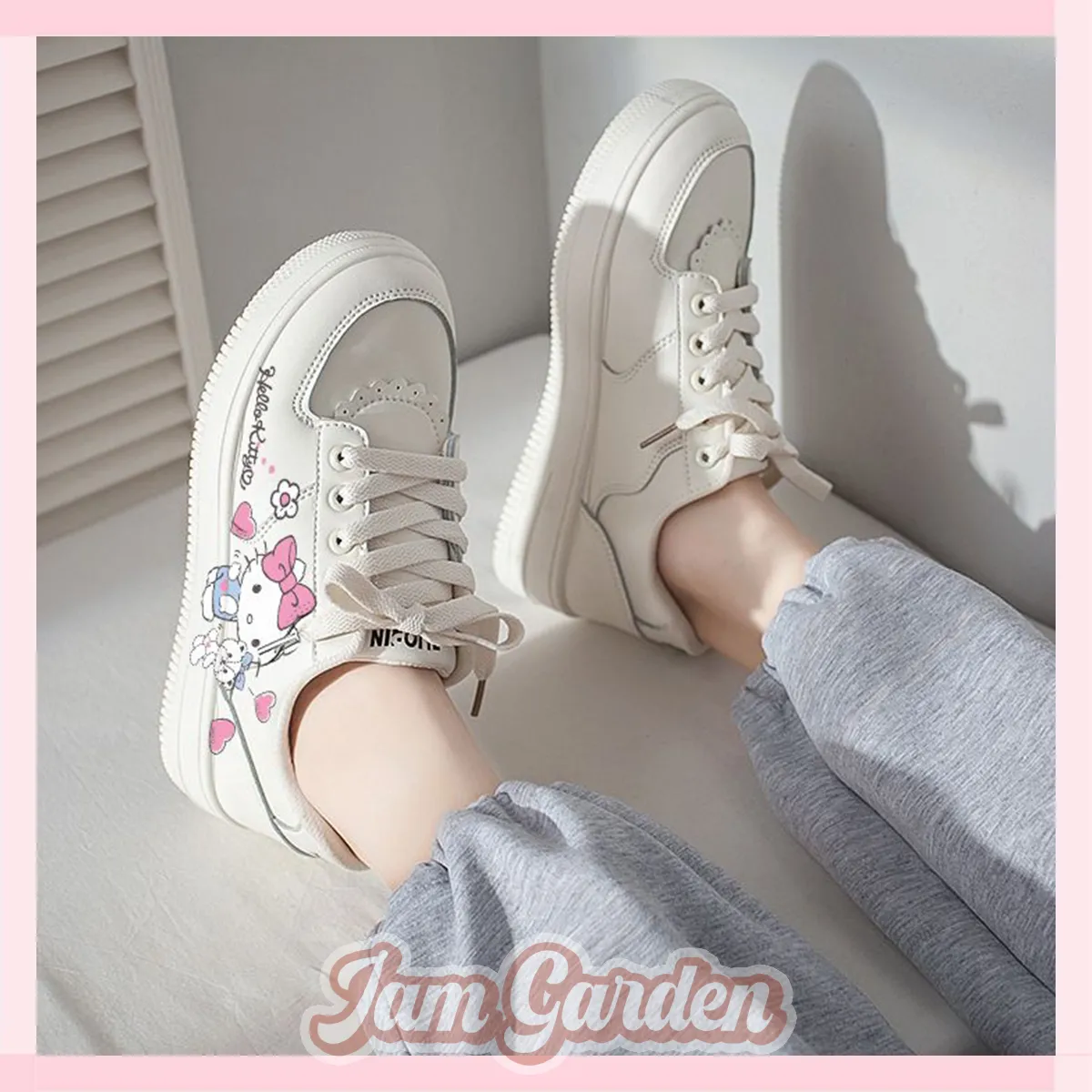 Hello Kitty Sanrio Joint Sneakers Casual Flat Shoes Ins Comfortable and Versatile Student Kitty