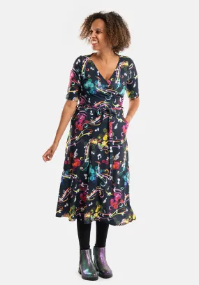 Kaydence Musical Rainbow Print Midi Dress