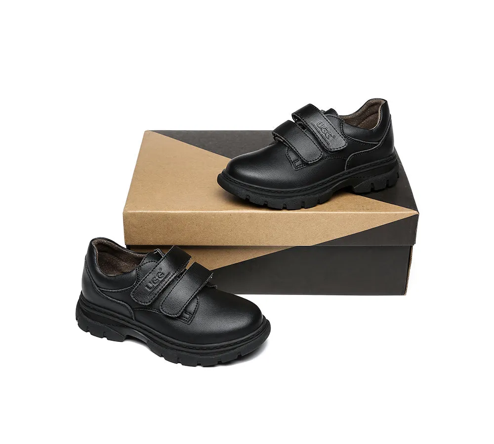 Kids School Shoes Leather Black Senior School Shoes Ava