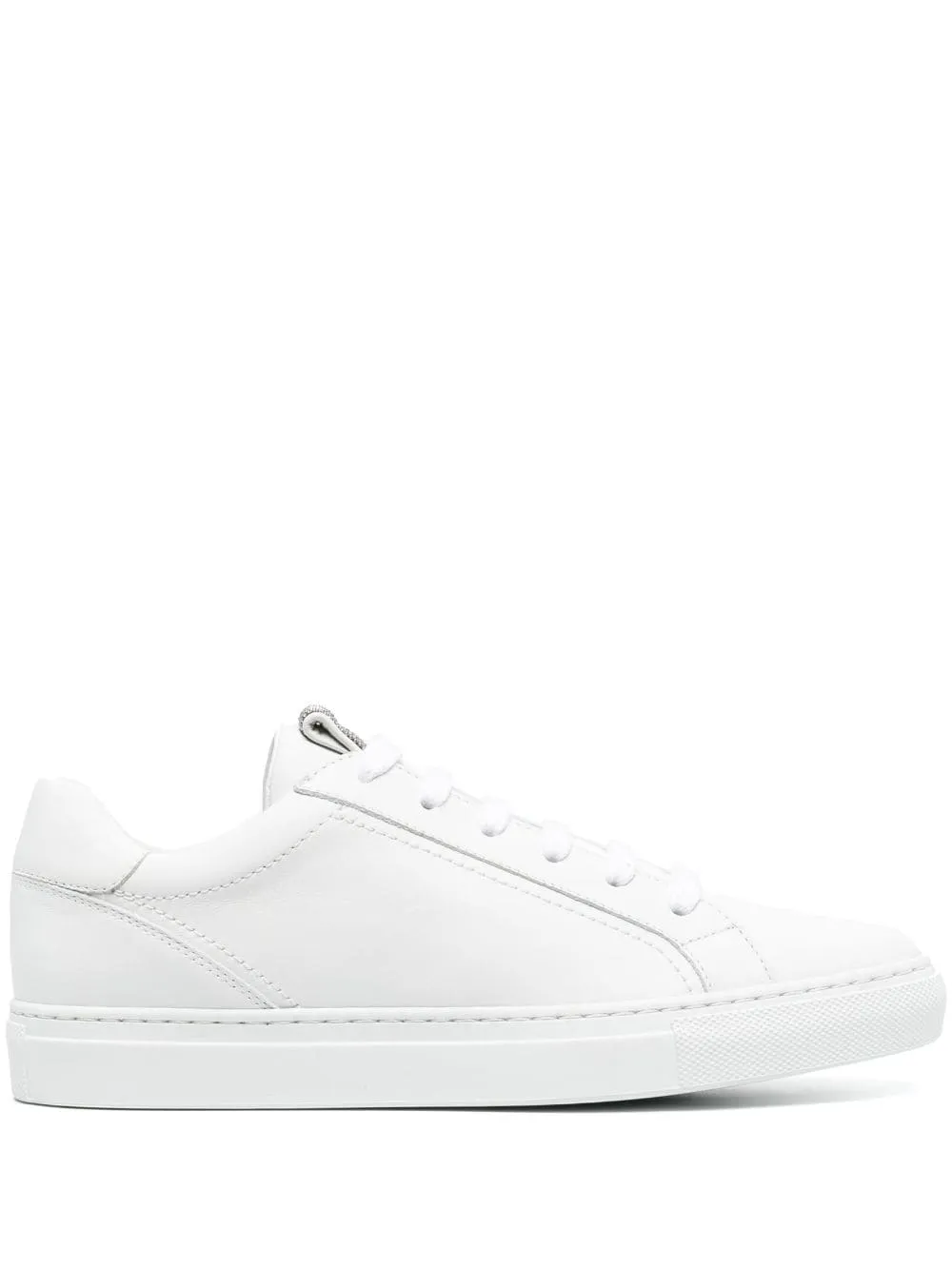 MATT CALFSKIN TRAINERS WITH PRECIOUS DETAIL