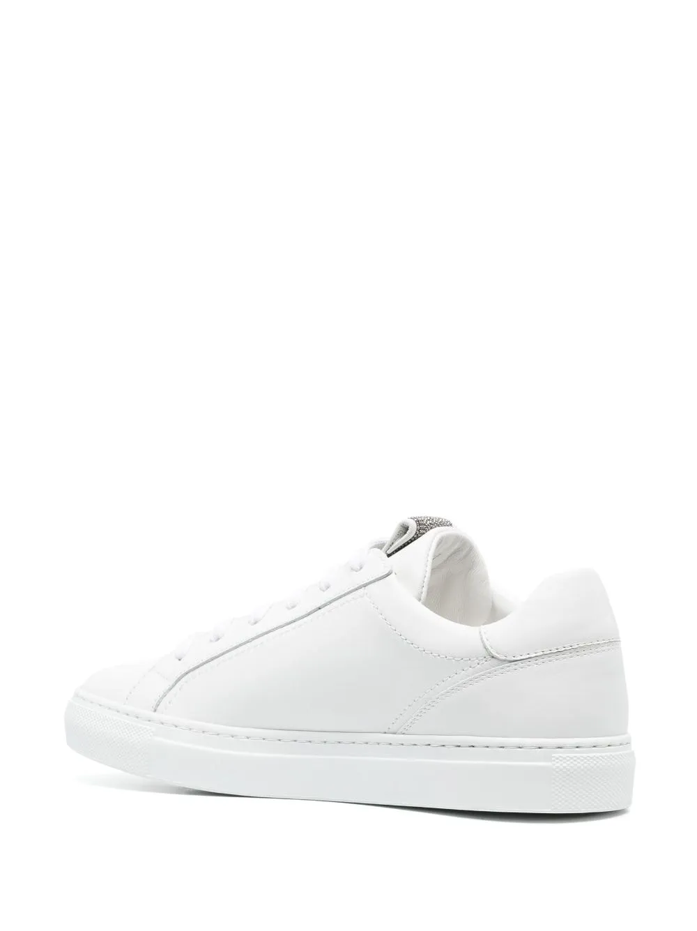 MATT CALFSKIN TRAINERS WITH PRECIOUS DETAIL