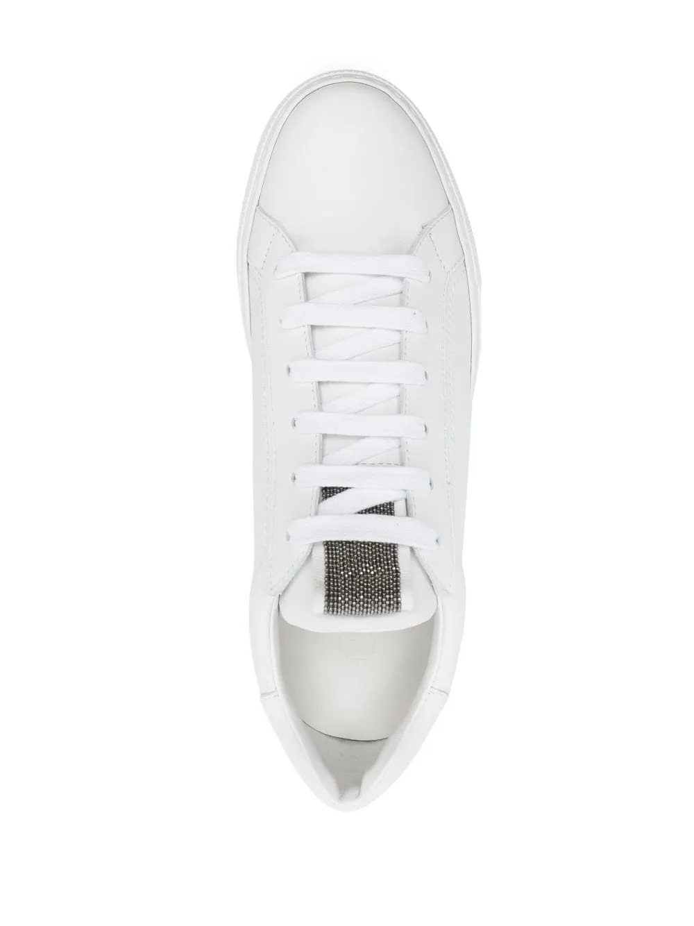 MATT CALFSKIN TRAINERS WITH PRECIOUS DETAIL