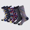 Men's Bold Designer Dress Socks 6 Pack