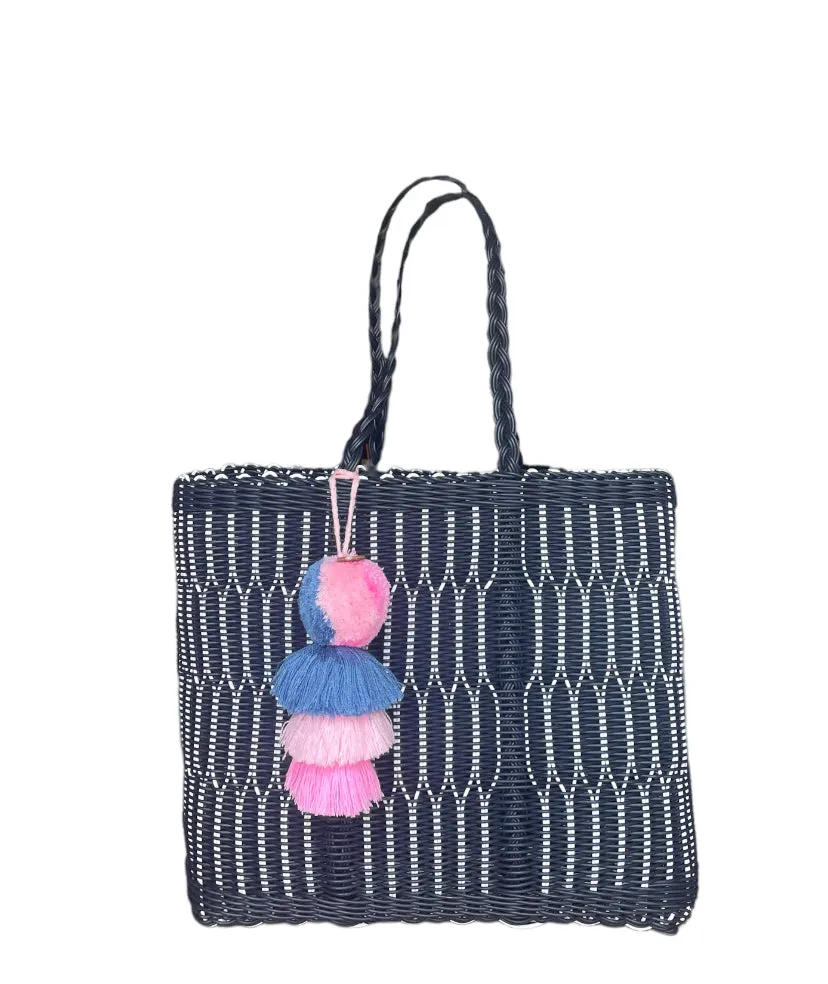 Navy Mesh Citron Tote