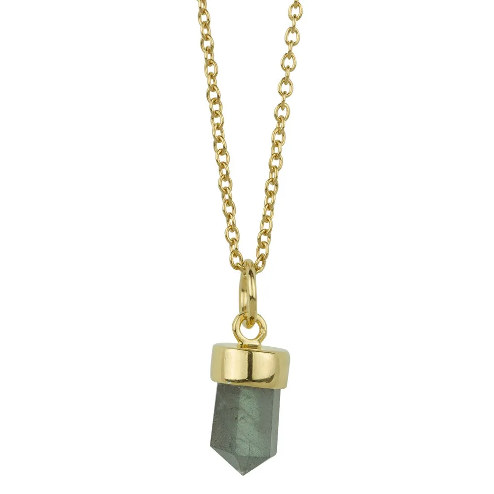 Prism Point Necklace In Gold And Labradorite