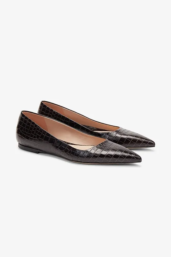 Rowan Flat - Embossed Croc :: Onyx