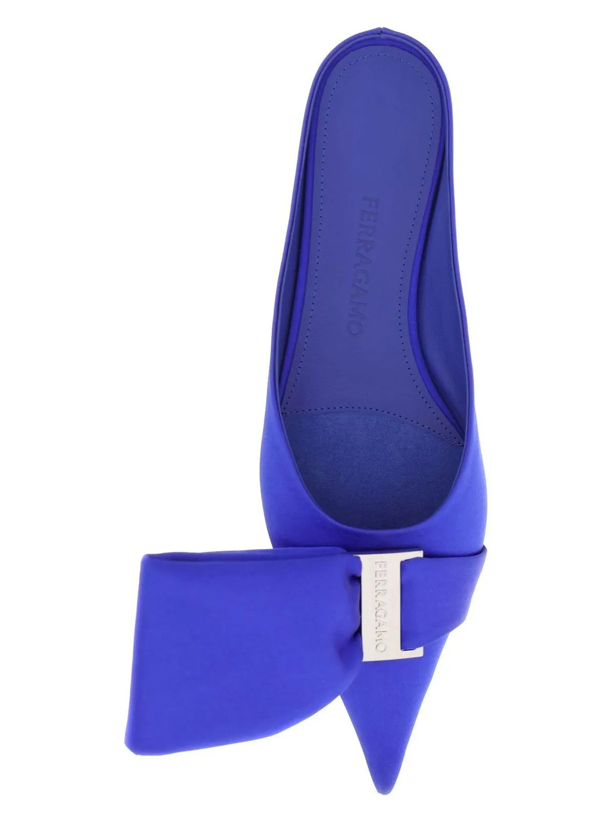 SALVATORE  SATIN MULES WITH SINGLE MAXI BOW