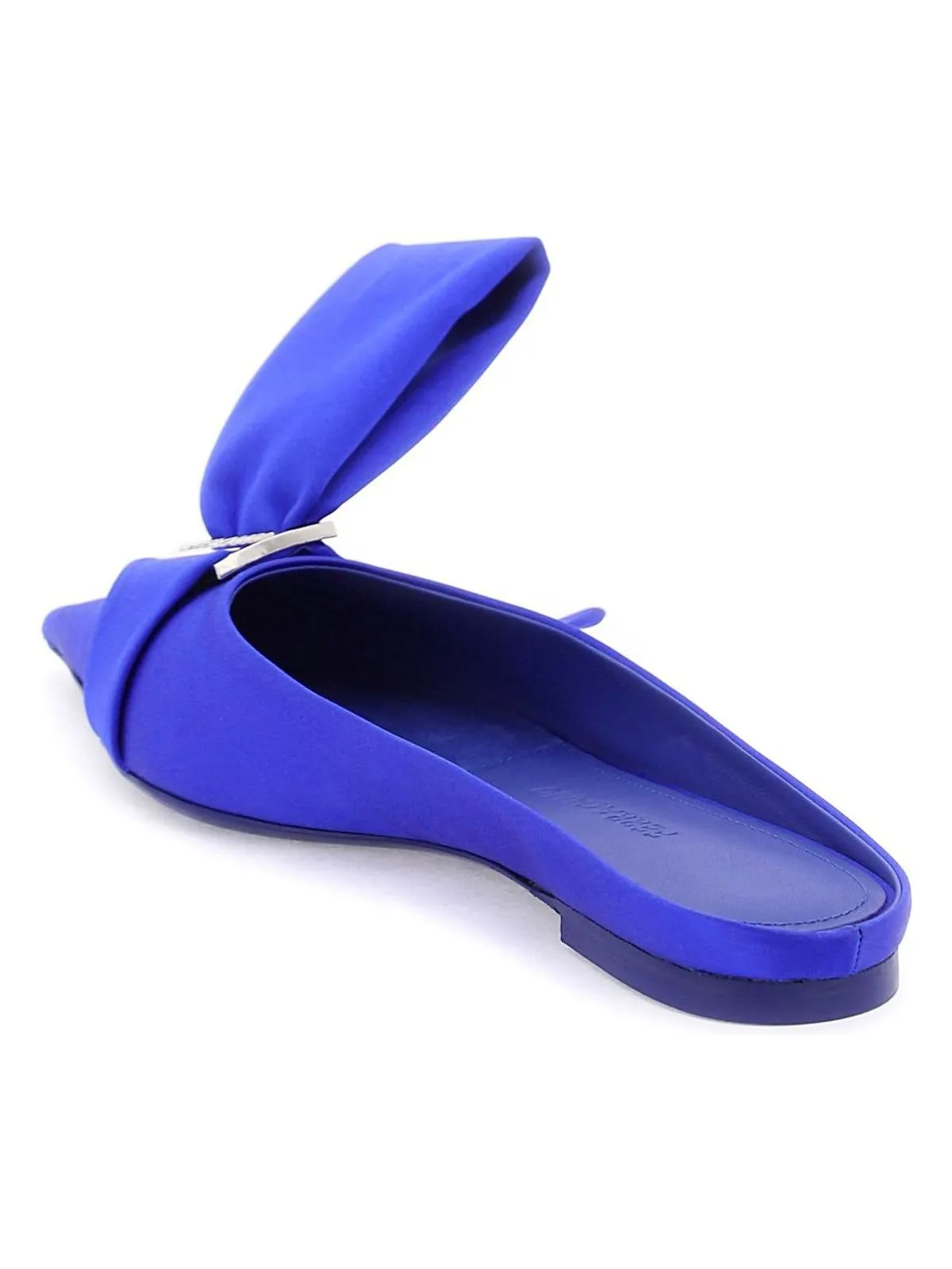 SALVATORE  SATIN MULES WITH SINGLE MAXI BOW