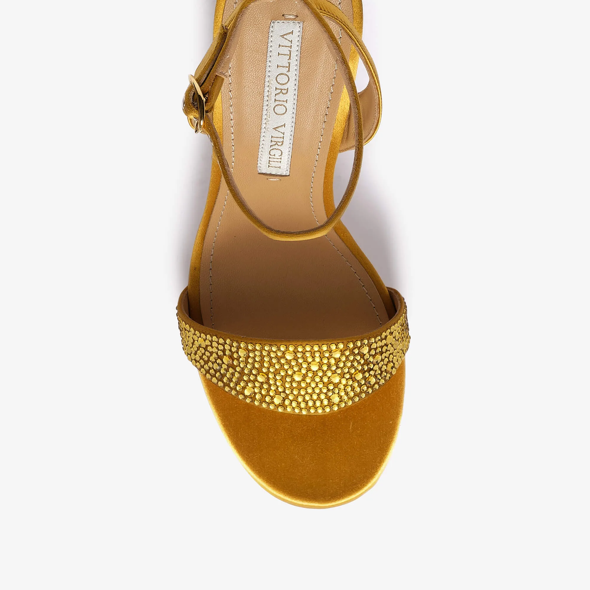 Secunda | Women's leather sandal with rhinestone