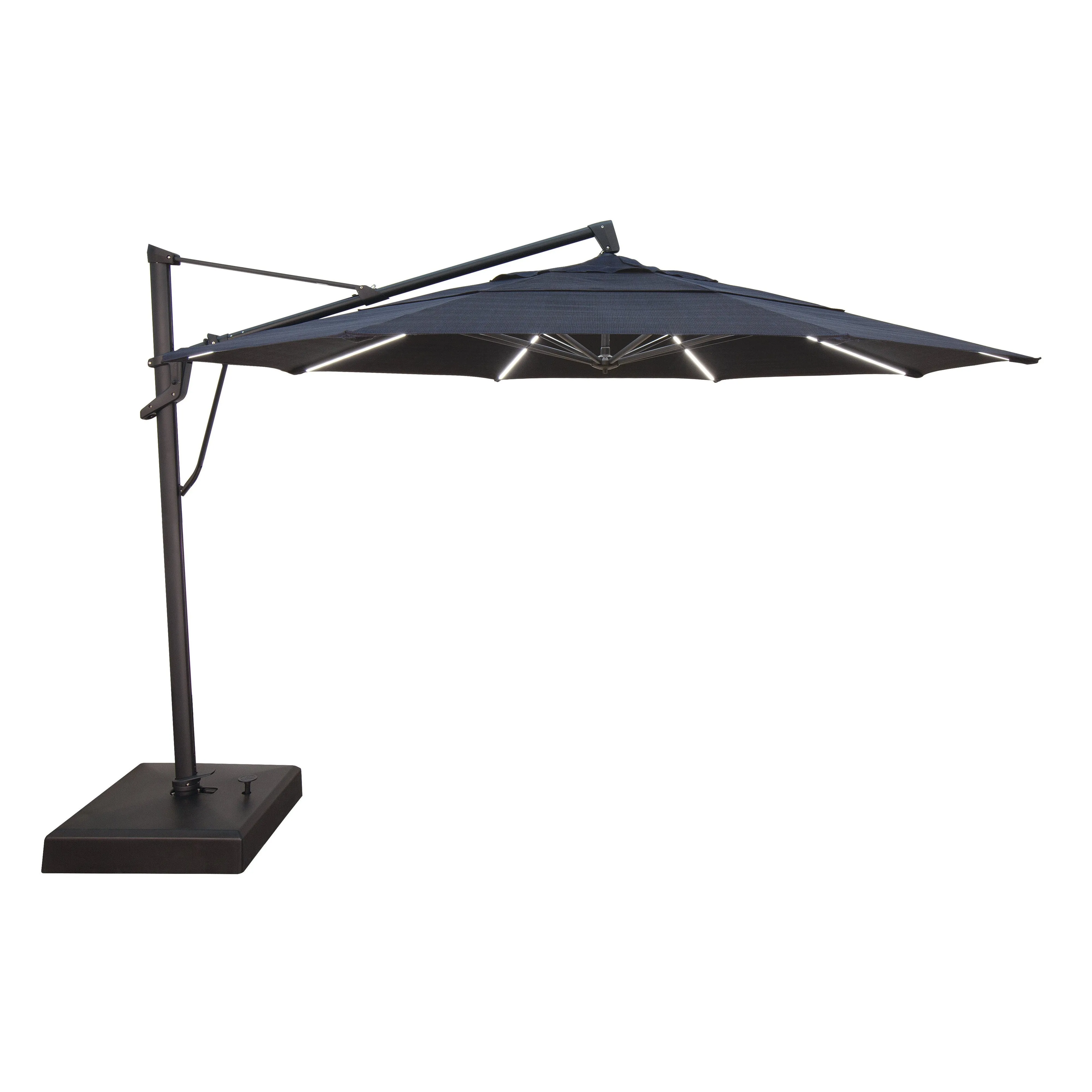 Treasure Garden 13 ft Outdoor Patio Umbrella with Lux Lighting, Octagonal Cantilever with Fixed Base or Rolling  Base*