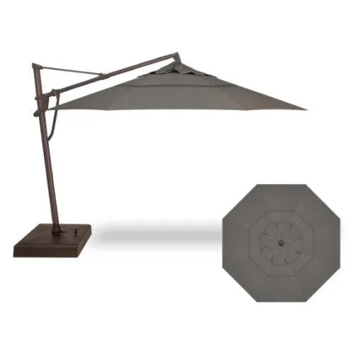 Treasure Garden 13 ft Outdoor Patio Umbrella with Lux Lighting, Octagonal Cantilever with Fixed Base or Rolling  Base*