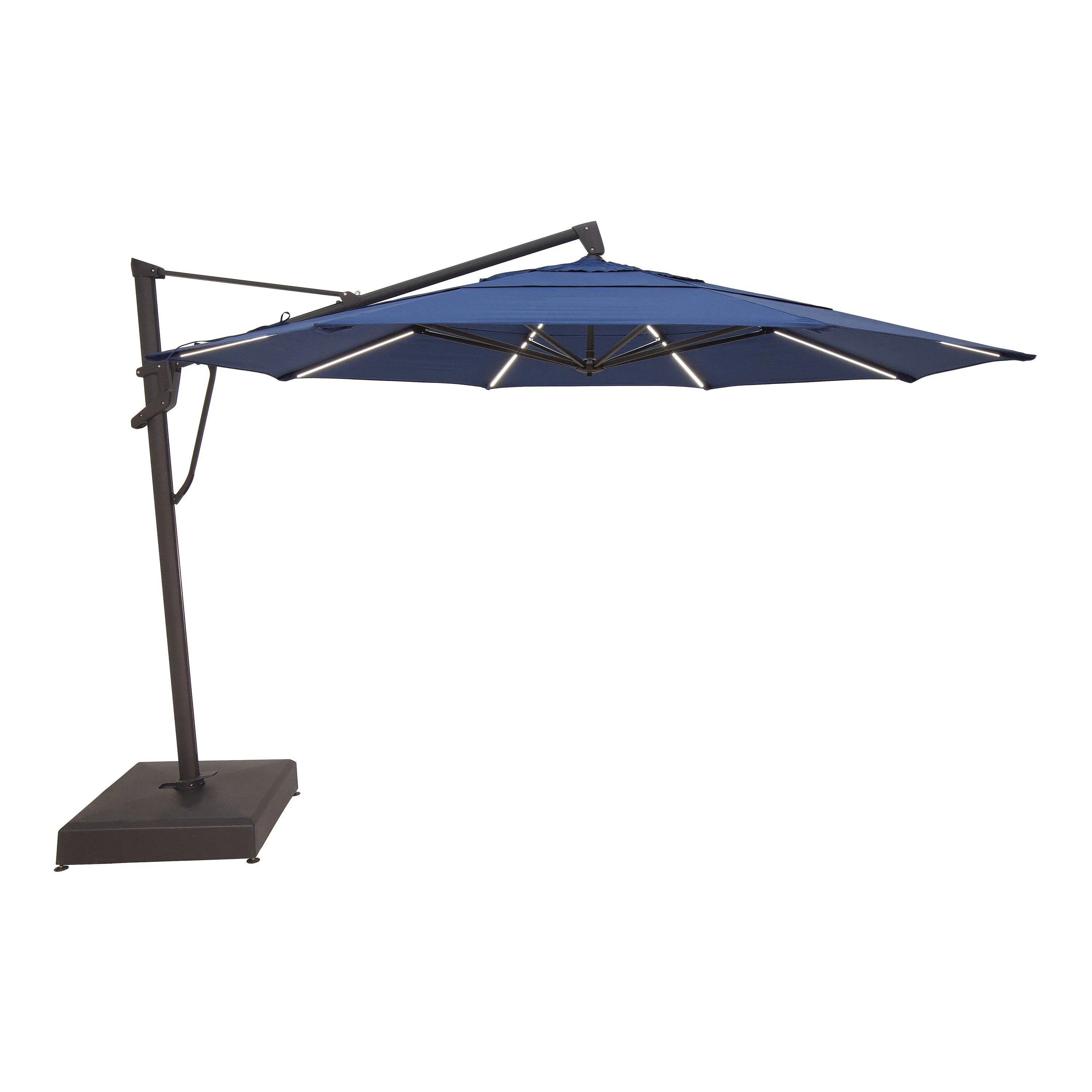 Treasure Garden 13 ft Outdoor Patio Umbrella with Lux Lighting, Octagonal Cantilever with Fixed Base or Rolling  Base*